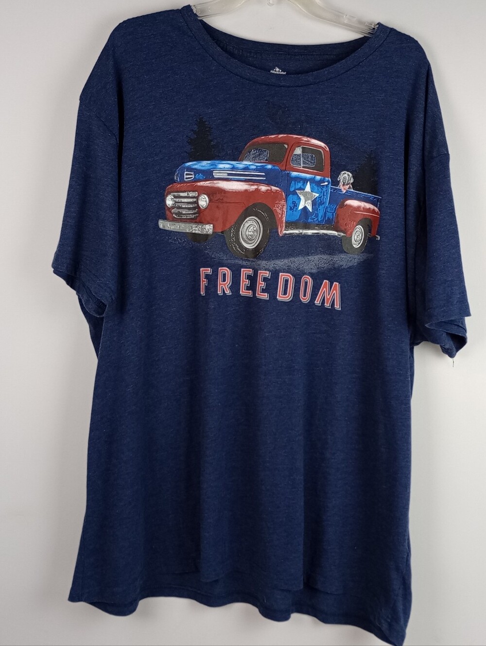 Way To Celebrate Mens 3XL Red Blue Patriotic Freedom‎ Truck Graphic Tshirt